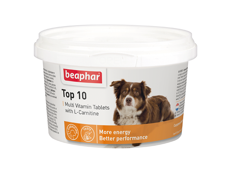 Beaphar Витамины для СОБАК с L-карнитином (Top 10 for Dogs) - Фото