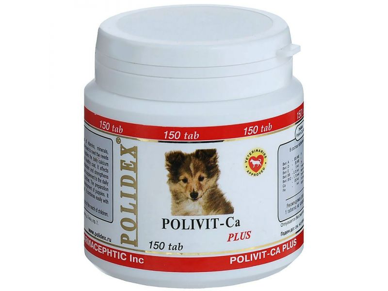 POLIDEX  Витаминный комплекс "Polivit-Ca plus" (Поливит-Кальций плюс) для щенков и собак - Фото