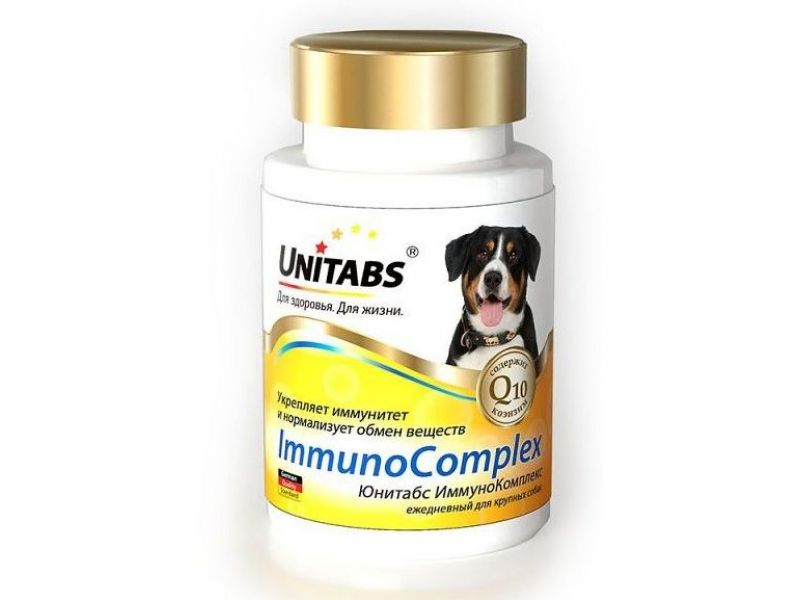 Unitabs Витамины с Q10 для собак КРУПНЫХ пород (ImmunoComplex), 100 шт.  - Фото