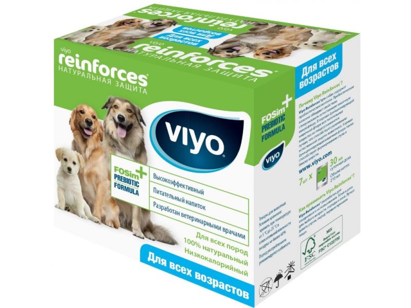 Viyo Напиток-пребиотик для собак всех возрастов, 7 шт. по 30 мл (Reinforces All Ages DOG) - Фото