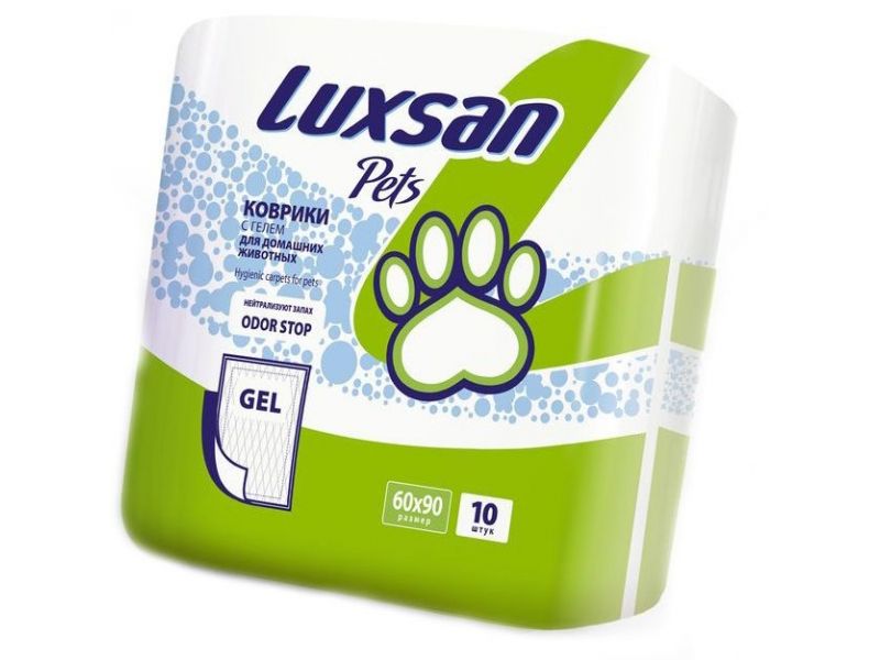 LUXSAN Premium Коврики впитывающие (гелевый абсорбент) для животных, 10 шт. - Фото