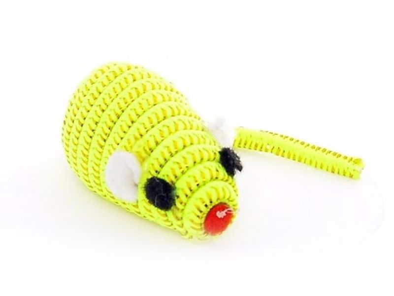 Papillon Игрушка "Светоотражающая мышка с погремушкой", для кошек, желтая, 5 см  - Фото