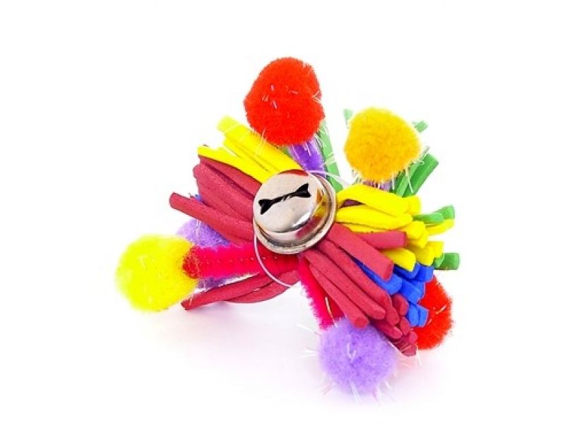 Papillon Игрушка "Разноцветный бант" с бубенчиком, для кошек, 7 см - Фото