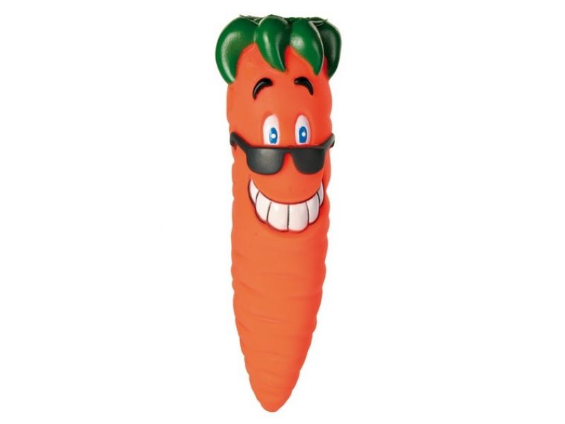 Trixie Игрушка "Морковь" с пищалкой,  для собак, винил (3398), 20 см  - Фото