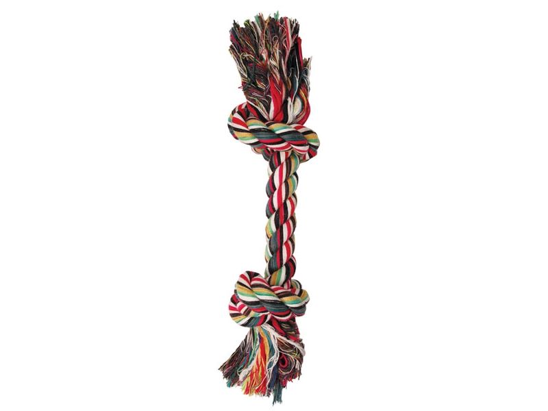 Triol Веревка цветная с двумя узлами для собак, хлопок, 17 см - Фото