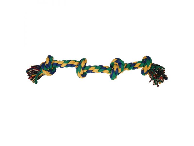 Triol Веревка цветная "Четыре узла" для собак, хлопок, 43 см - Фото