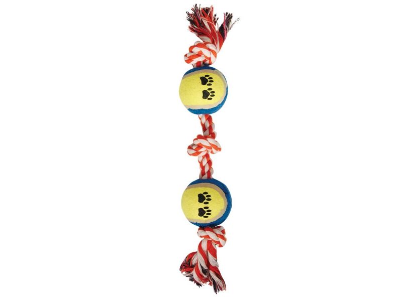 Triol  Верёвка цветная "Три узла" с двумя мячами, 26 см - Фото