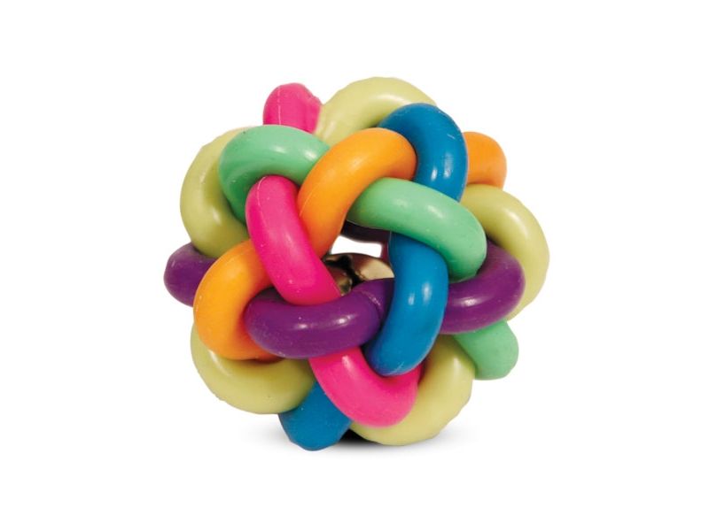 Triol Игрушка для собак "Мяч-лабиринт с колокольчиком", резина, 6 см - Фото