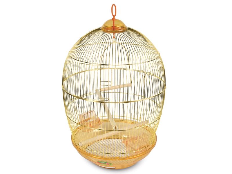Triol Клетка круглая для птиц, золотая решетка, 48*76,5 см  - Фото