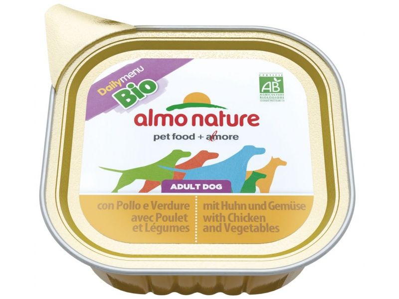 Паштет Almo Nature: КУРИЦА и ОВОЩИ для собак (Bio Daily Menu Chicken&Vegetables) - Фото
