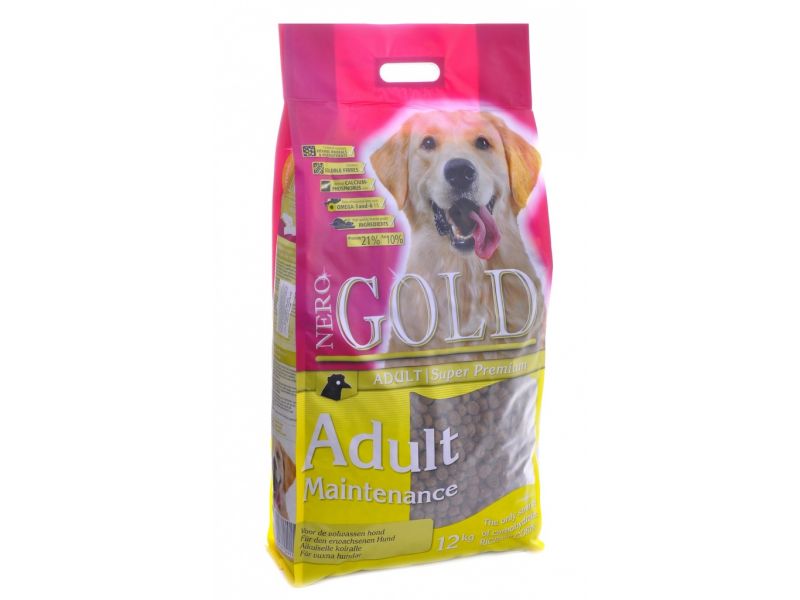 Сухой корм Nero Gold super premium для собак: КОНТРОЛЬ ВЕСА (Adult Maintenance 21/10), 12 кг - Фото