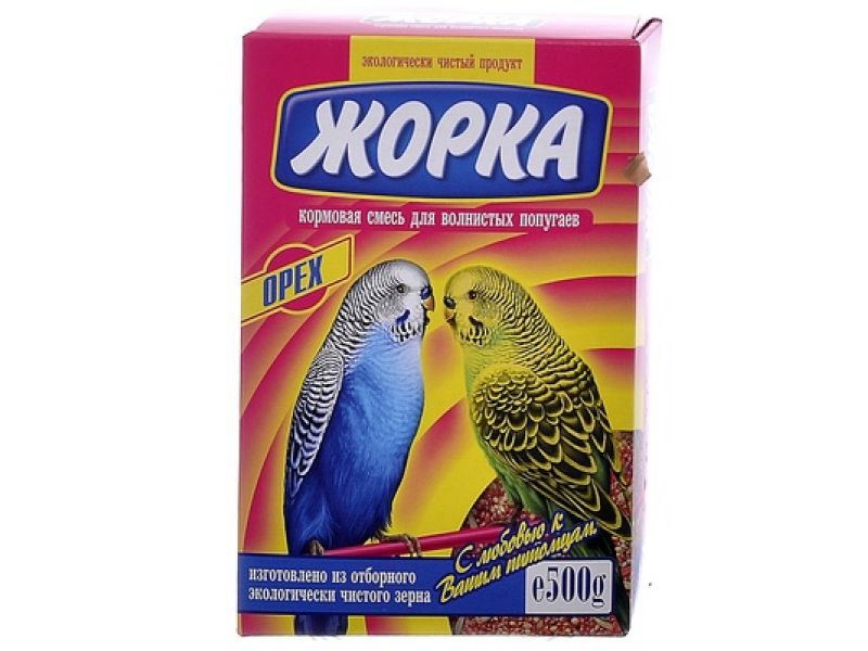 Жорка Сухой корм с ОРЕХАМИ для волнистых попугаев (коробка), 500 гр - Фото