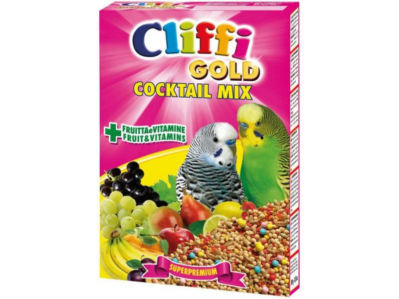 Cliffi Коктейль для Волнистых попугаев: зерна, злаки, фрукты, овощи (Cocktail Mix Pappagallini), 300 гр  - Фото