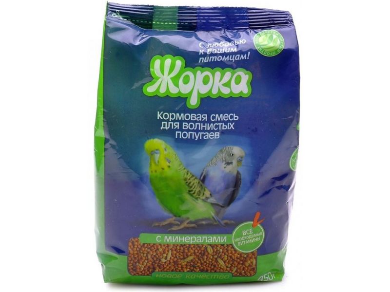 Жорка Сухой корм Lux для волнистых попугаев с Минералами (пакет), 450 гр - Фото