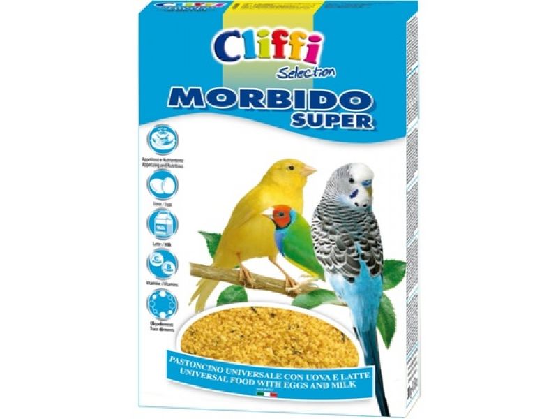 Cliffi Яичный корм (подкормка) с молоком для всех Зерноядных птиц (Morbido Super) - Фото