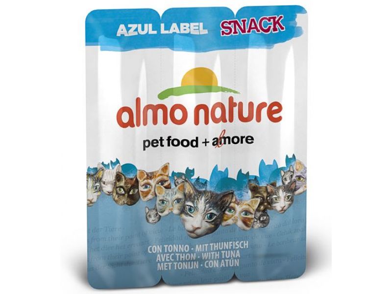 Almo Nature Колбаски для кошек "Тунец", 3шт. (Azul Label Snack Cat Tuna), 15 гр    - Фото