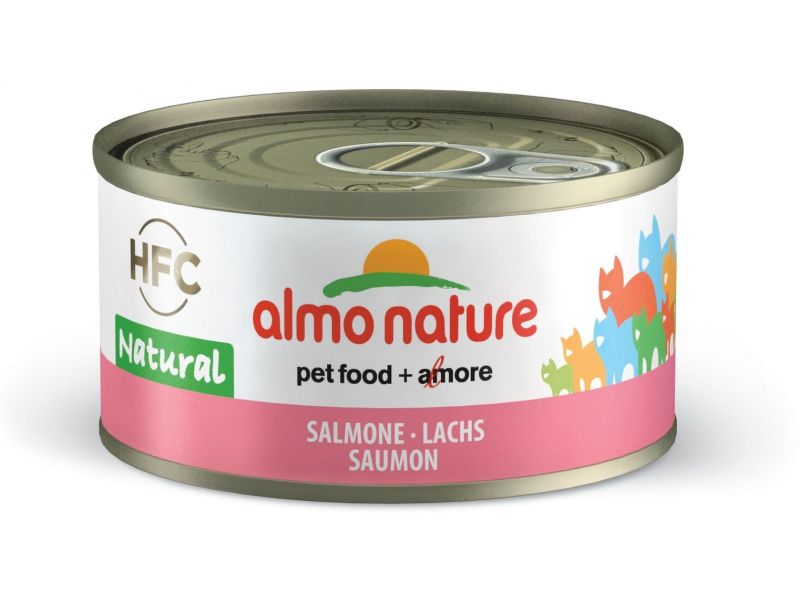 Консервы Almo Nature с ЛОСОСЕМ 75% мяса для кошек (Legend Adult Cat Salmon), 70 г  - Фото