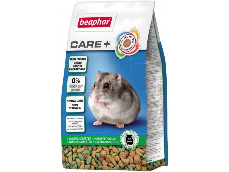 Beaphar Care+ Сухой корм для ДЖУНГАРСКИХ хомяков (Dwarf Hamster Food), 250 гр - Фото