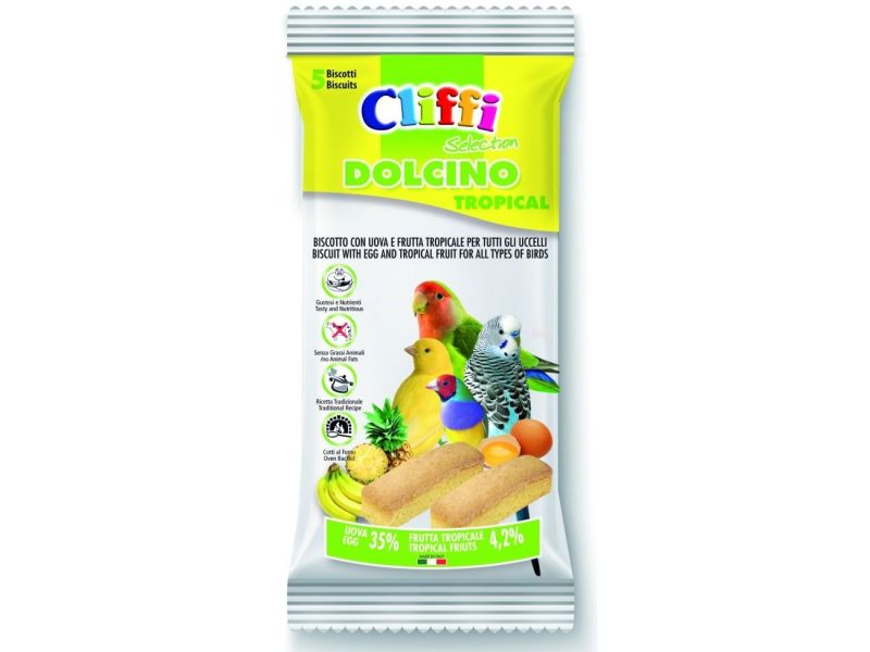 Cliffi Лакомство "Яичный бисквит с тропическими фруктами" для птиц, 35 гр - Фото