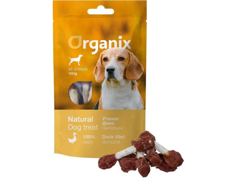 Organix Лакомство "Утиные гантельки" для собак (100% мясо), 100 гр - Фото