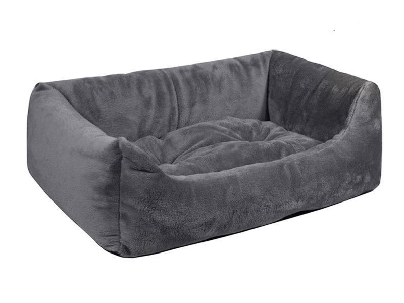 Yami-Yami Лежак прямоугольный, пухлый, серый с подушкой (синтепух)  - Фото