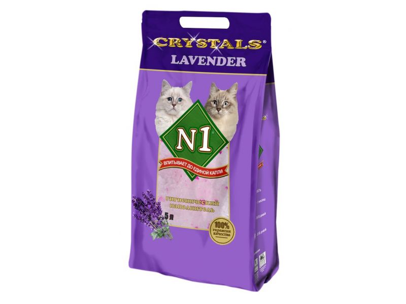 Наполнитель N1 СИЛИКАГЕЛЕВЫЙ "Лаванда" - фиолетовый (Crystals Lavender), 2 кг  - Фото