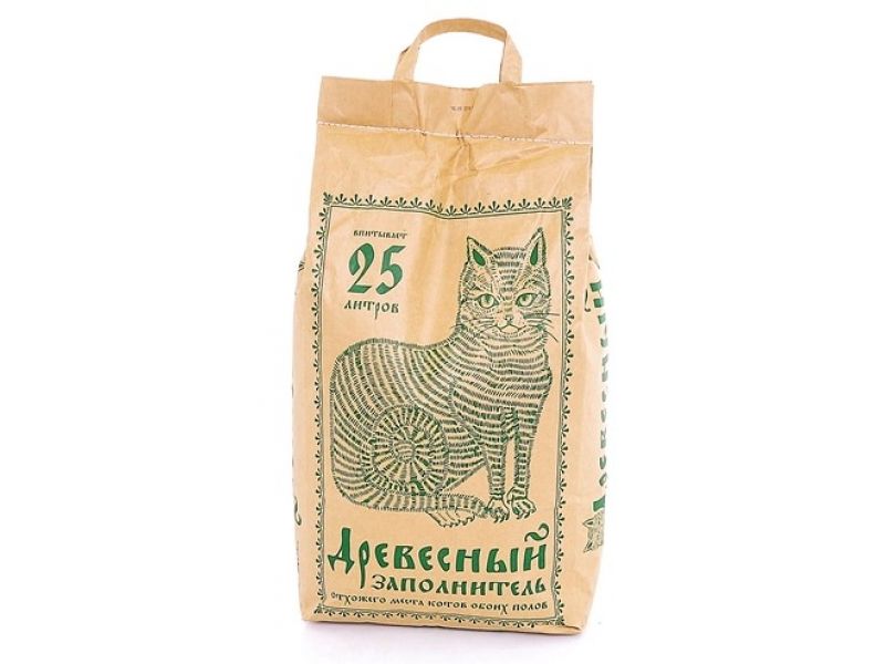 PI-PI-BENT Древесный наполнитель для кошек, бумажный пакет, 9,6 кг (25л) - Фото