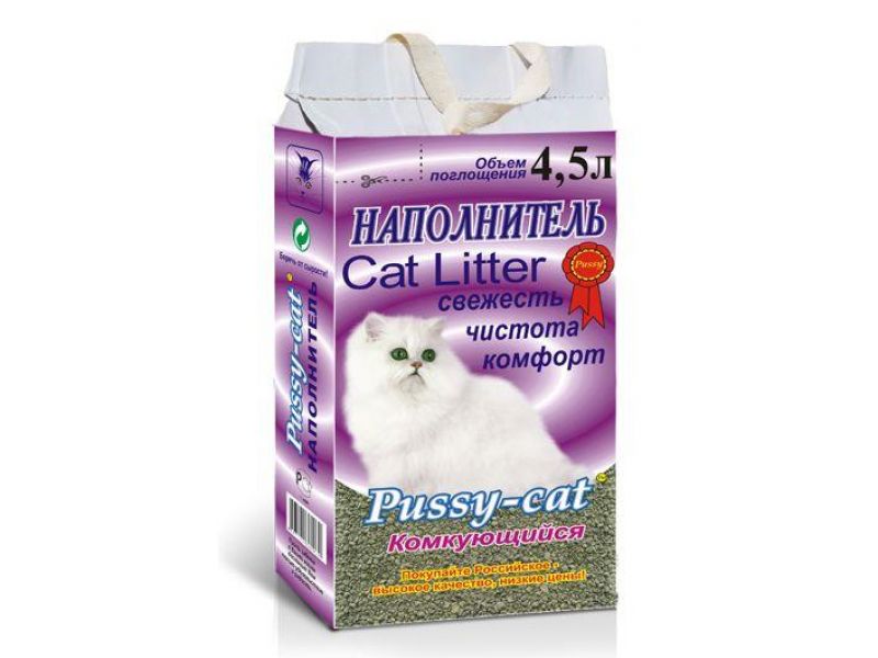 Наполнитель Pussy-Cat КОМКУЮЩИЙСЯ, 2 кг на 4,5 л - Фото