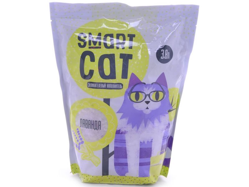 SmartCat Наполнитель силикагелевый с ароматом ЛАВАНДЫ, для кошек  - Фото