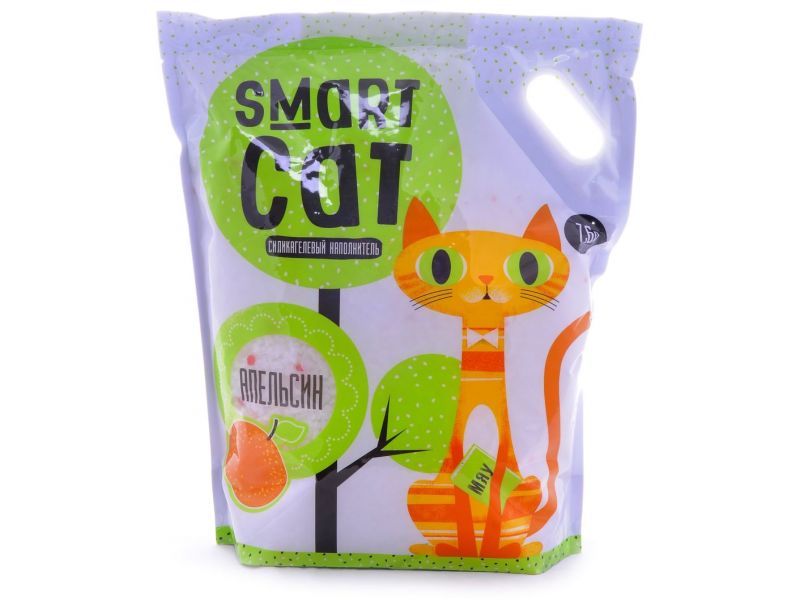 SmartCat Наполнитель силикагелевый с ароматом АПЕЛЬСИНА, для кошек  - Фото
