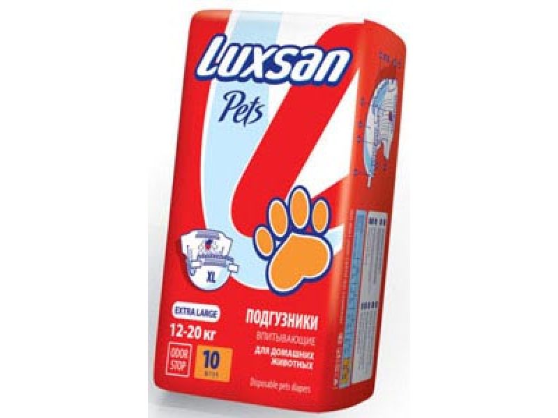 Подгузники LUXSAN Premium для животных весом 12-20 кг (XLarge), 10 шт  - Фото