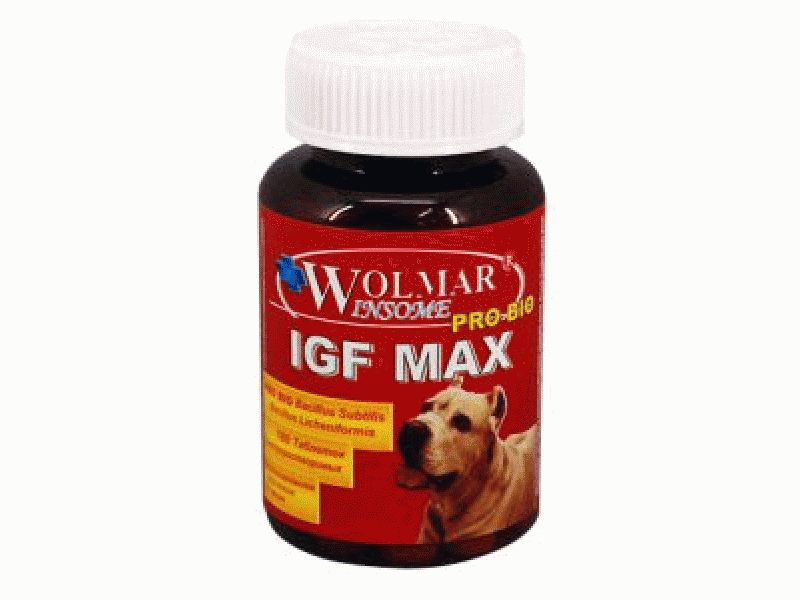 WOLMAR Pro Bio IGF MAX Полифункциональный комплекс для УВЕЛИЧЕНИЯ МЫШЕЧНОЙ МАССЫ для щенков и собак КРУПНЫХ пород, 180 таб.  - Фото